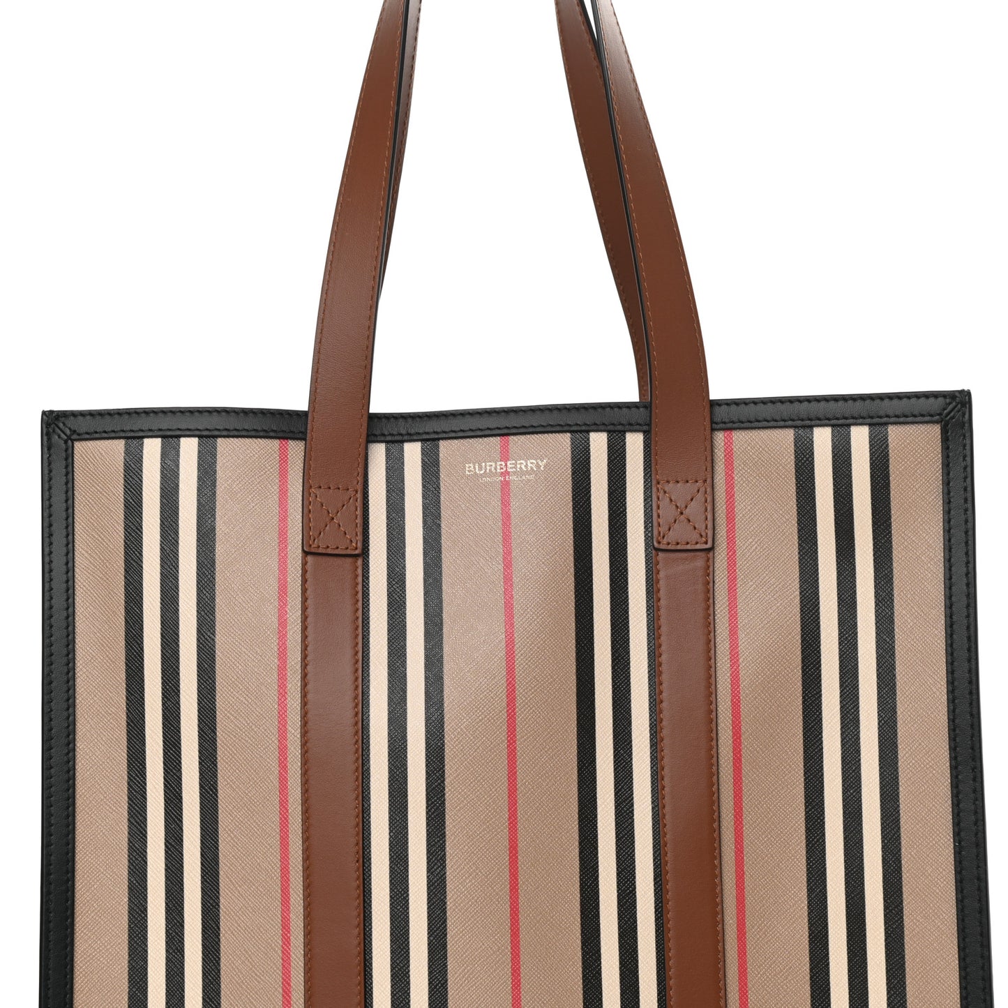 E-Canvas Stripe Book Tote Archive Beige