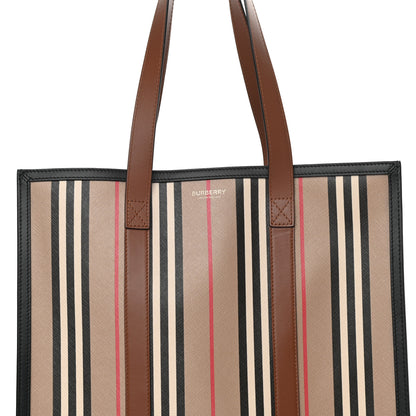 Burberry E-Canvas Stripe Book Tote Archive Beige 8 of 12