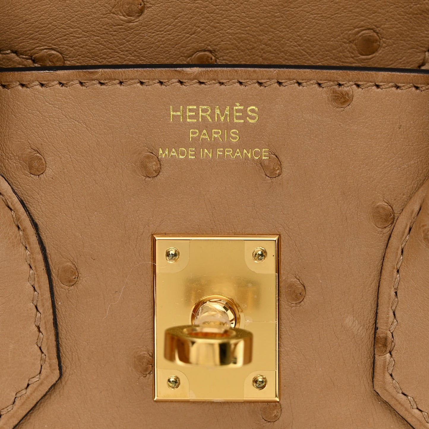 Ostrich Birkin Sellier 25 Chai