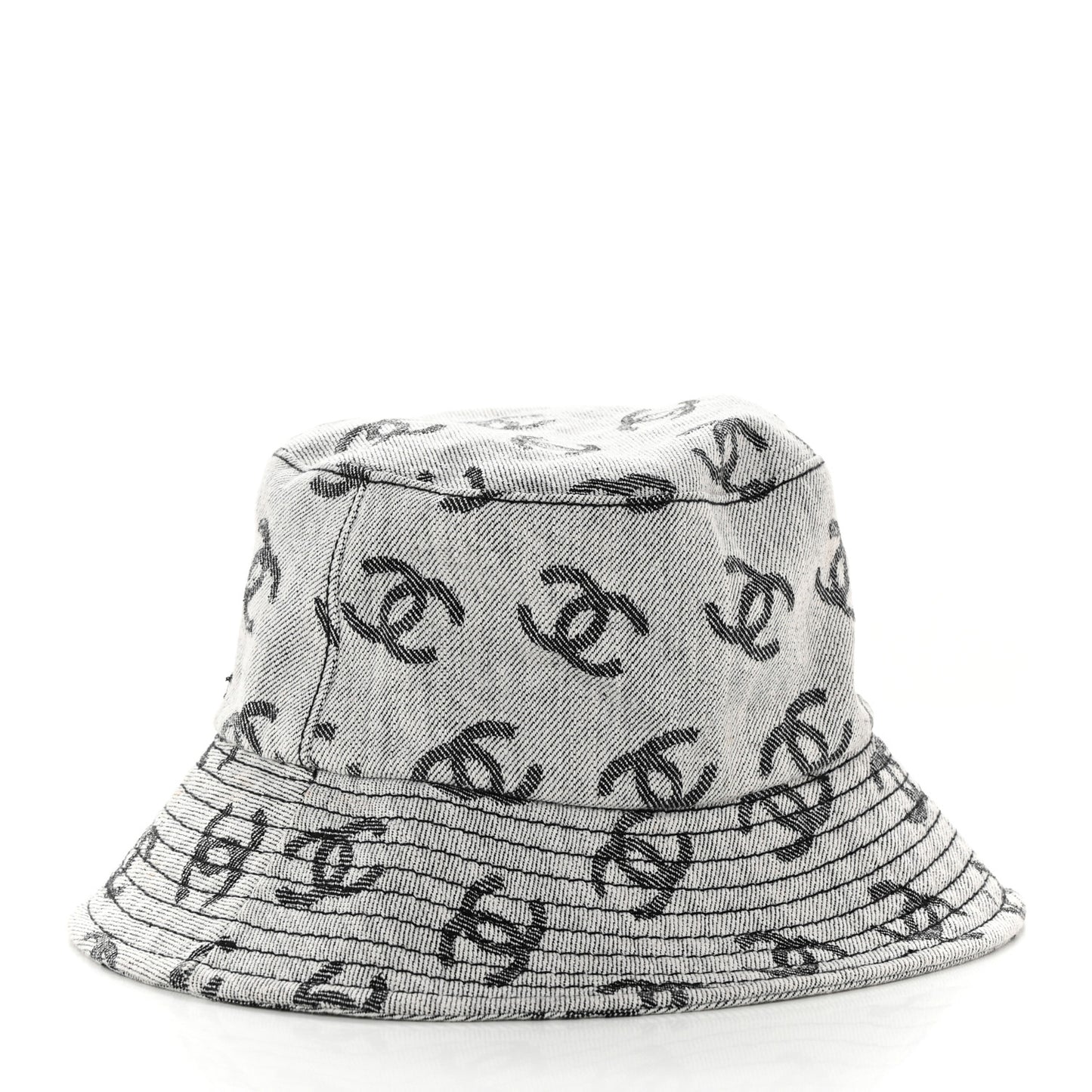 Denim CC Bucket Hat S White Black