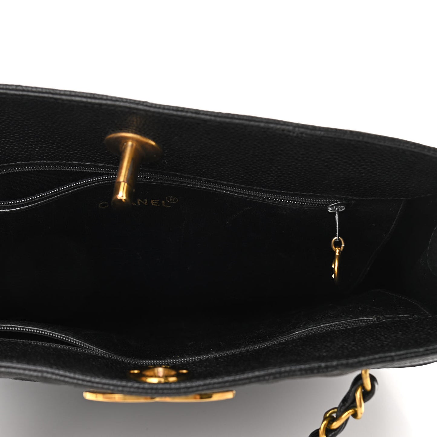 Caviar Quilted CC Shoulder Bag Black