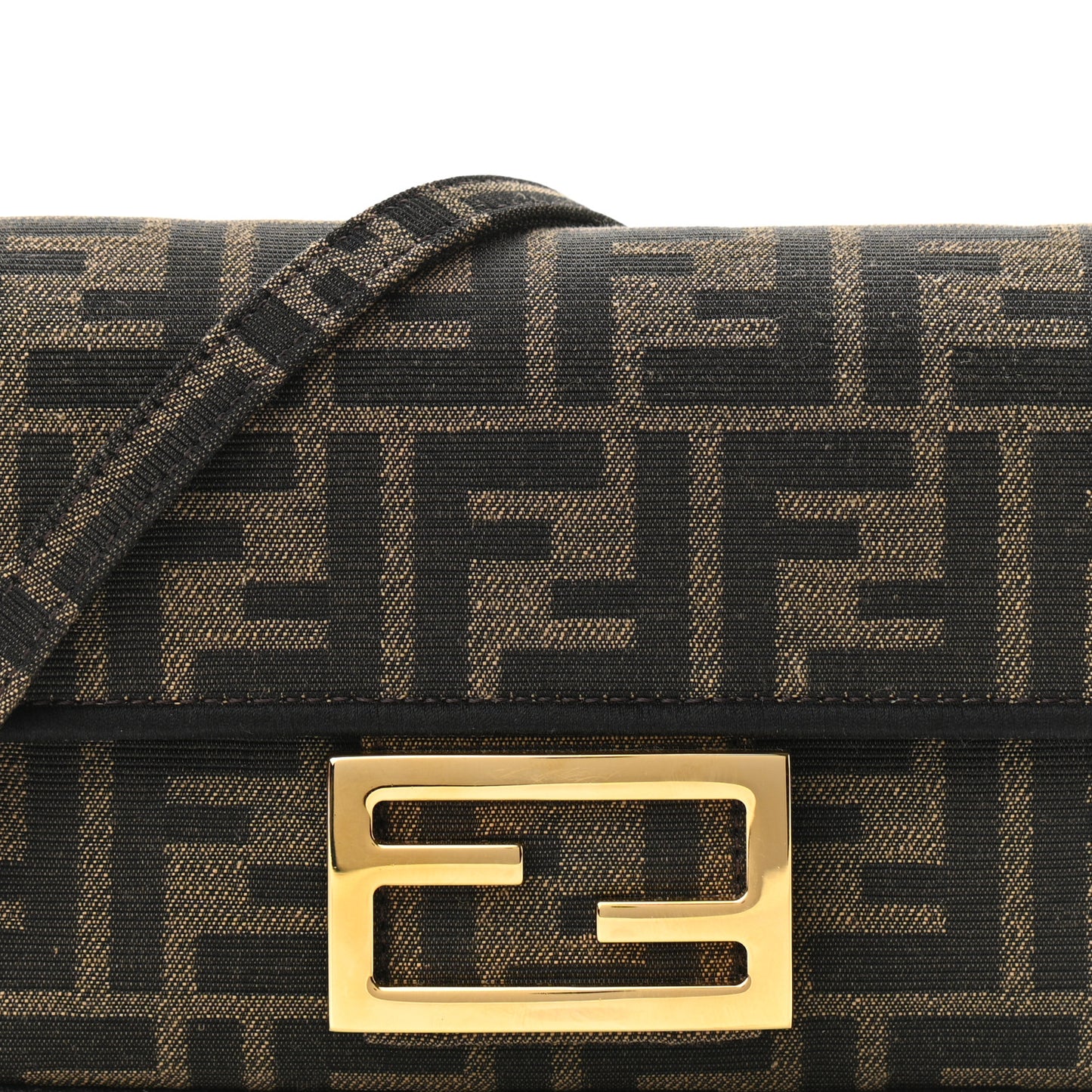 Fabric Jacquard FF 1974 Mini Baguette Tobacco Moro Black