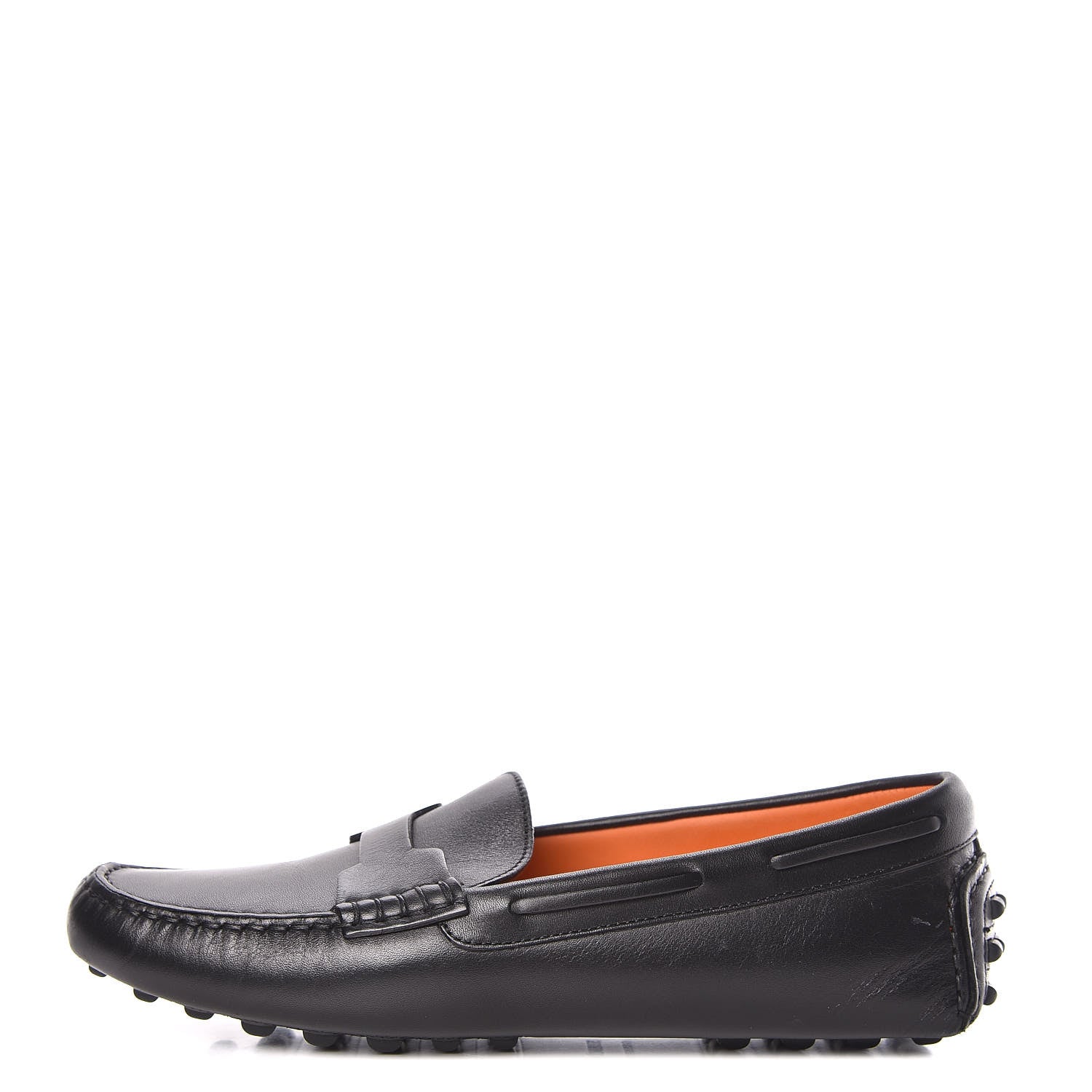 Hermes Calfskin Womens Oscar Loafers 38 Black 1 of 11