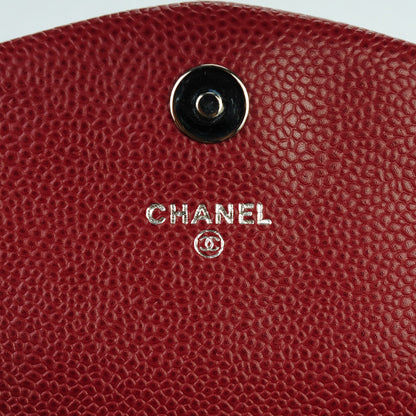Chanel Caviar Half Moon Wallet On Chain WOC Dark Red 7 of 8