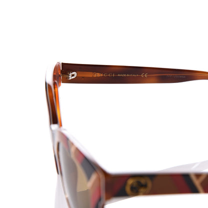 Gucci Acetate Square Frame Chevron Sunglasses GG0029S Mustard Blue 5 of 7