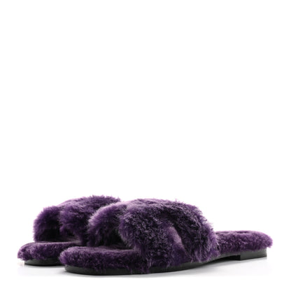 Hermes Woolskin Oran Sandals 38.5 Violet Fonce 4 of 9