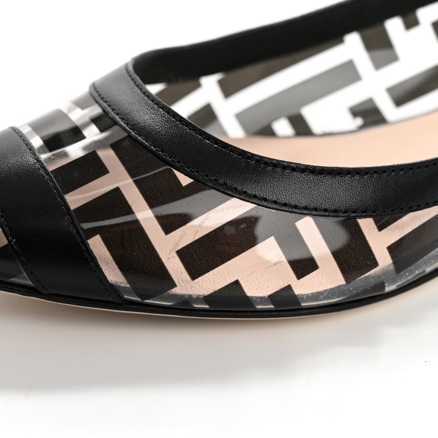PVC Calfskin FF Colibri Ballerina Flats 36 Black