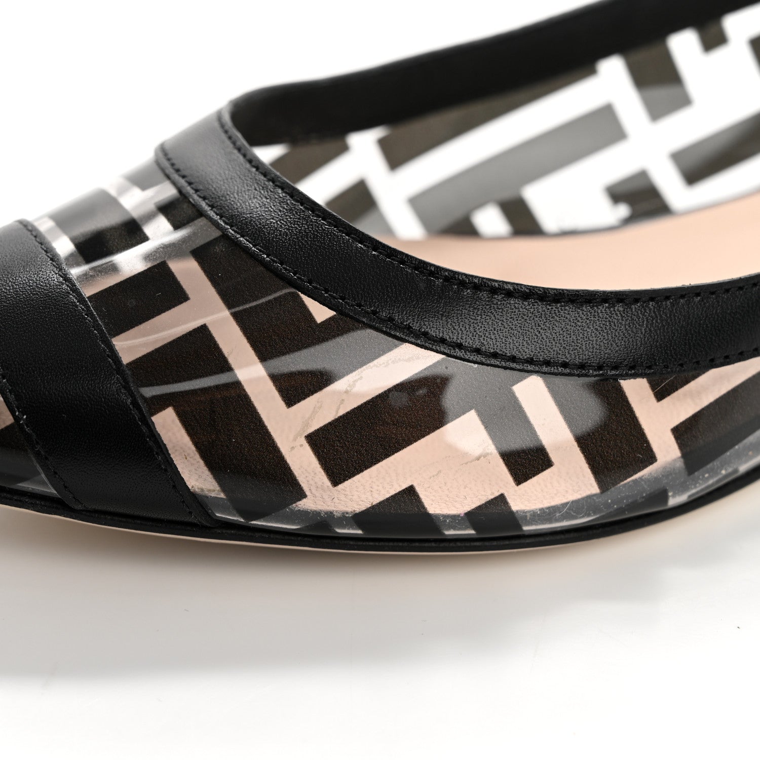 Fendi PVC Calfskin FF Colibri Ballerina Flats 36 Black 12 of 15