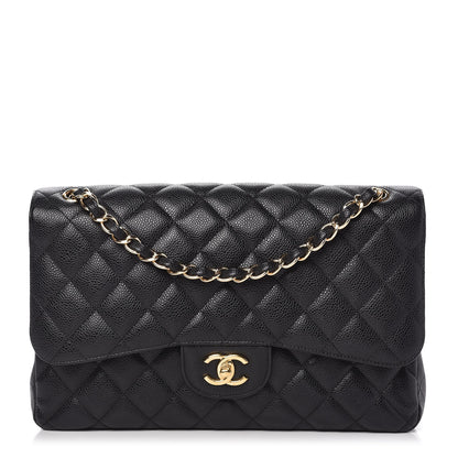 Chanel Caviar Quilted Jumbo Double Flap Black 1 of 10