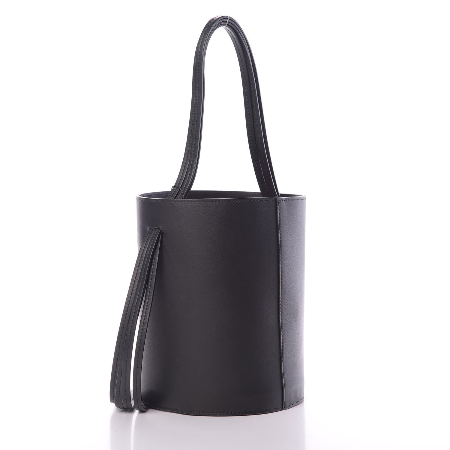Mansur Gavriel Calfskin Fringe Bucket Bag Black 3 of 9