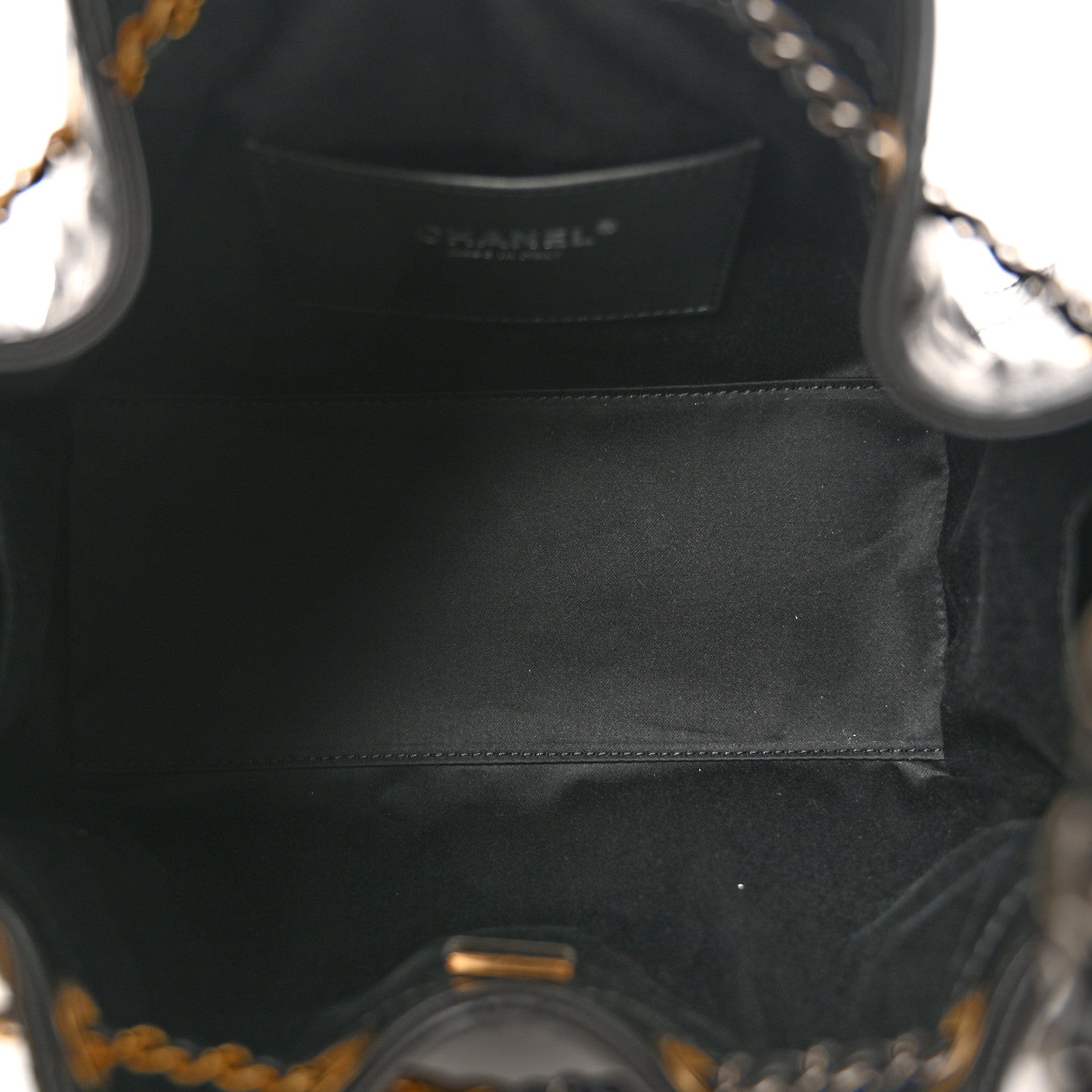 Chanel Shiny Crumpled Calfskin Quilted Small Chanel 25 Handbag Black 5 of 10