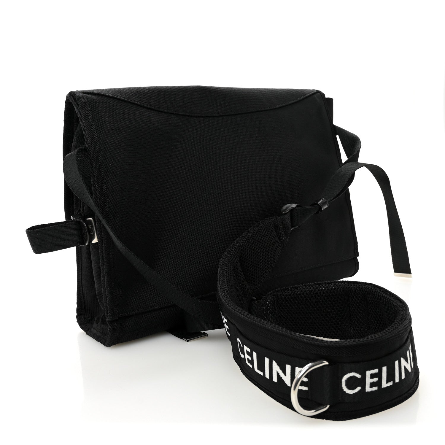 Celine Canvas Trekking Large Messenger Bag Black 3 of 10