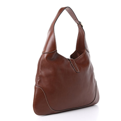 Gucci Calfskin Web Medium Jackie O Bouvier Hobo Brown 3 of 11