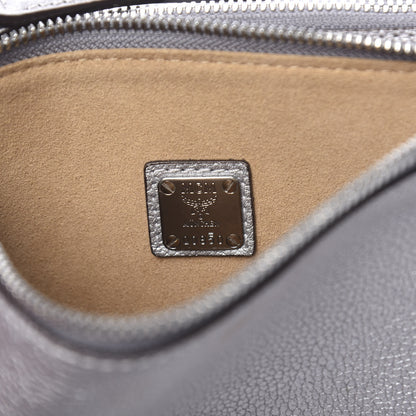 MCM Grained Calfskin Milla Double Crossbody Bag Spike Silver 7 of 11