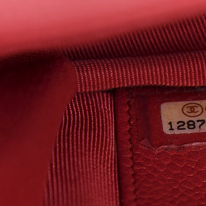 Chanel Caviar Quilted Wallet on Chain WOC Red 10 of 11