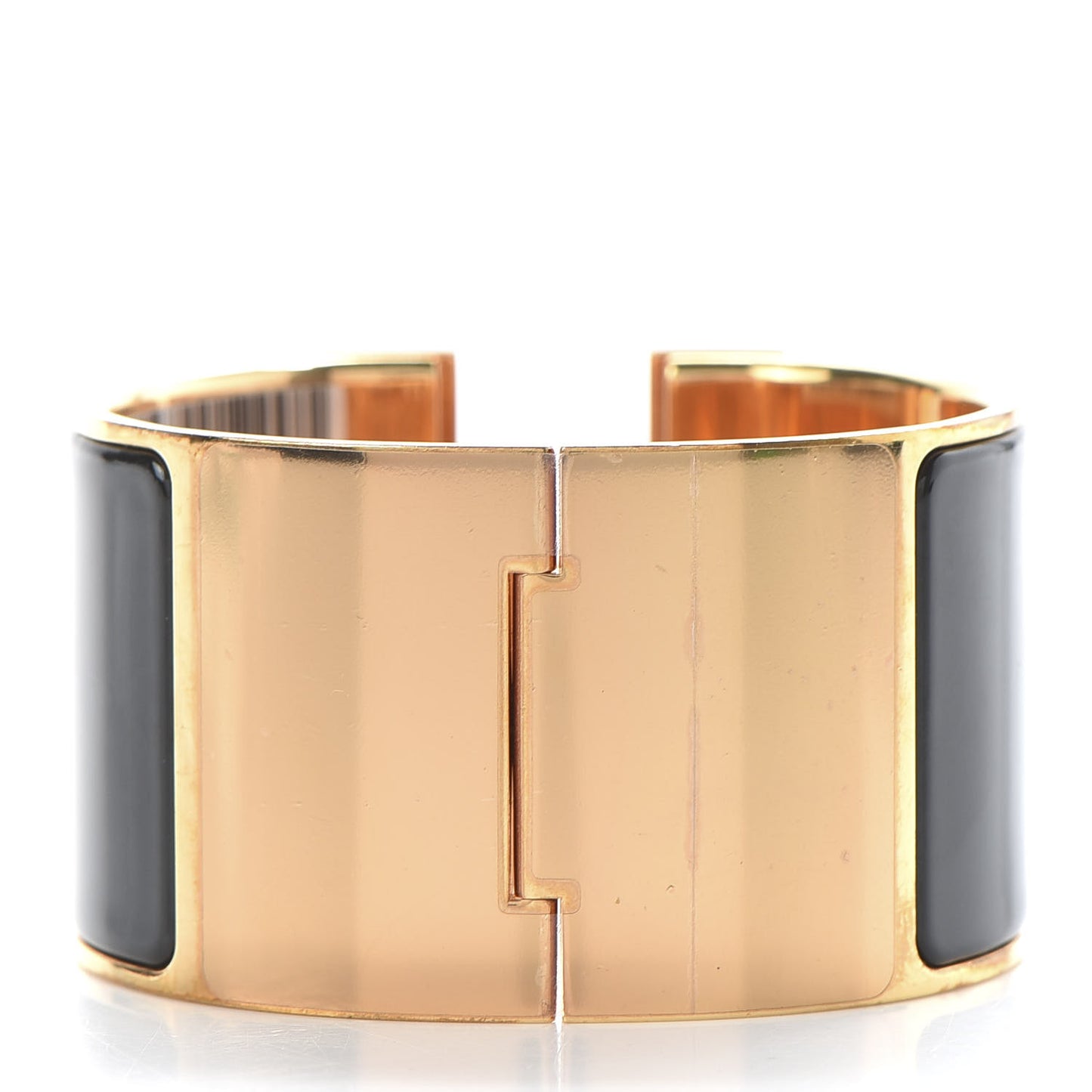 Enamel Extra Wide Clic Clac H Bracelet PM Black