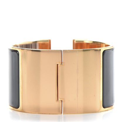 Hermes Enamel Extra Wide Clic Clac H Bracelet PM Black 3 of 6