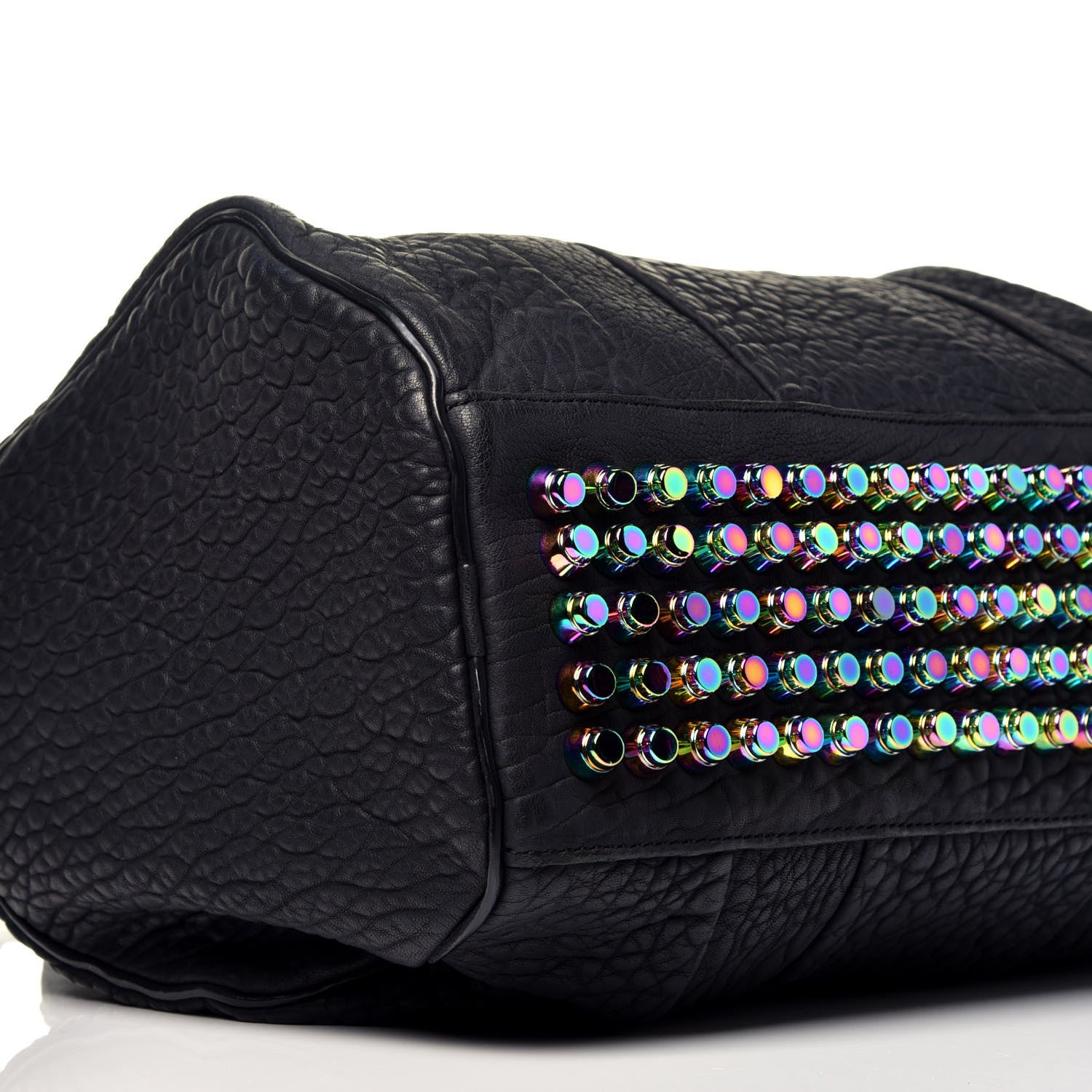 Alexander Wang Pebbled Lambskin Rocco Matte Black Iridescent Hardware 8 of 8