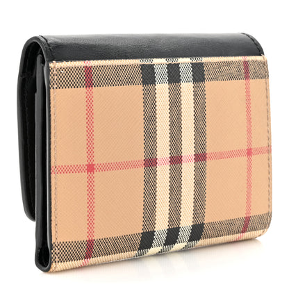 Burberry Grainy Calfskin Vintage Check Small Folding Wallet Archive Beige Black 3 of 8