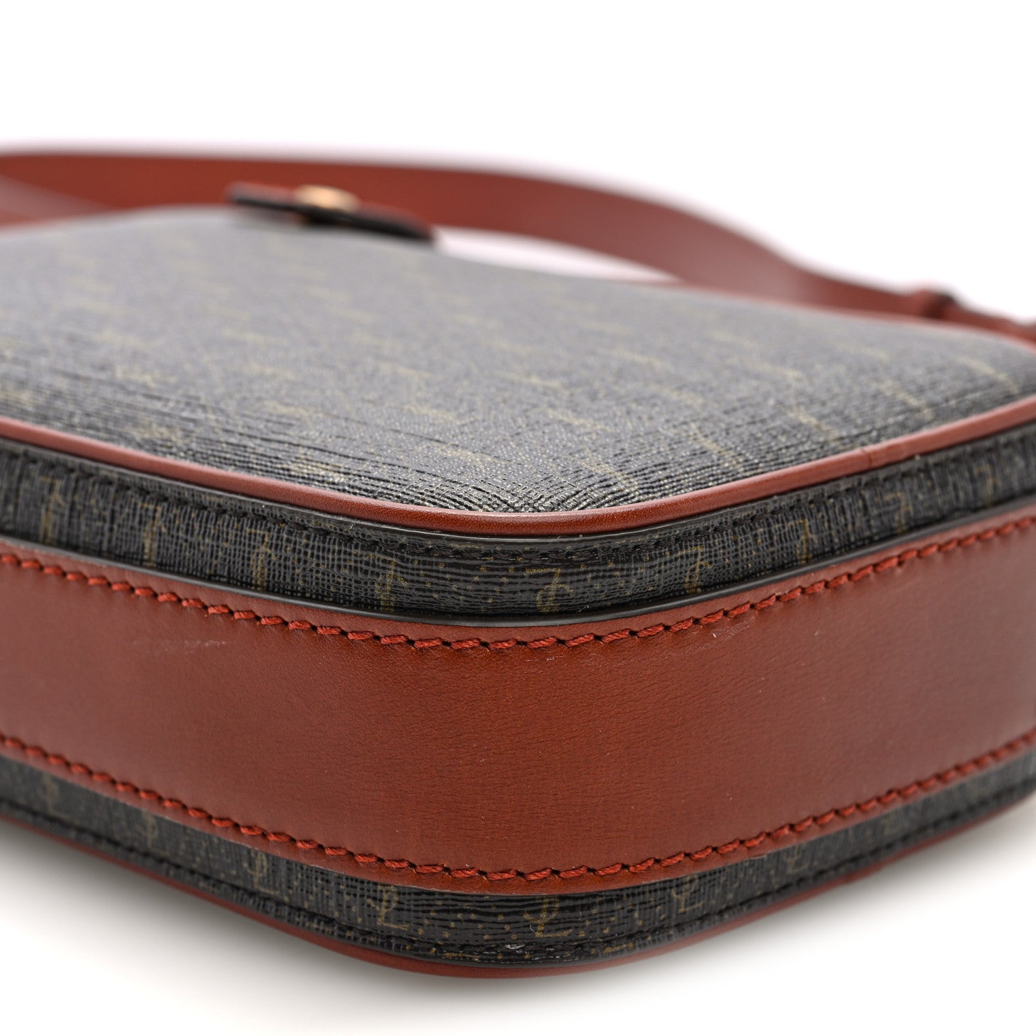 Saint Laurent Canvas Smooth Calfskin Le Monogramme Crossbody Pouch Chestnut 8 of 9