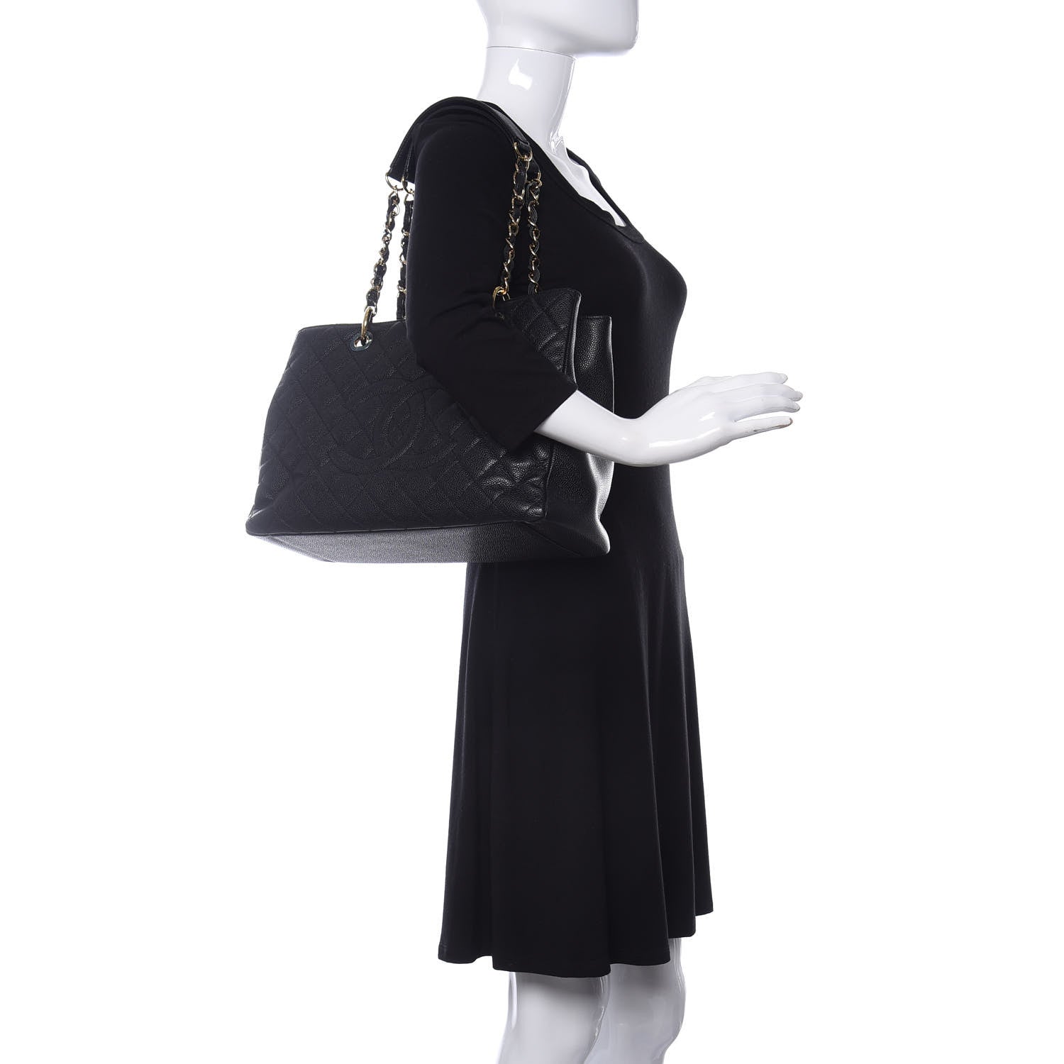 Chanel Caviar Quilted Grand Shopping Tote GST Black 2 of 11