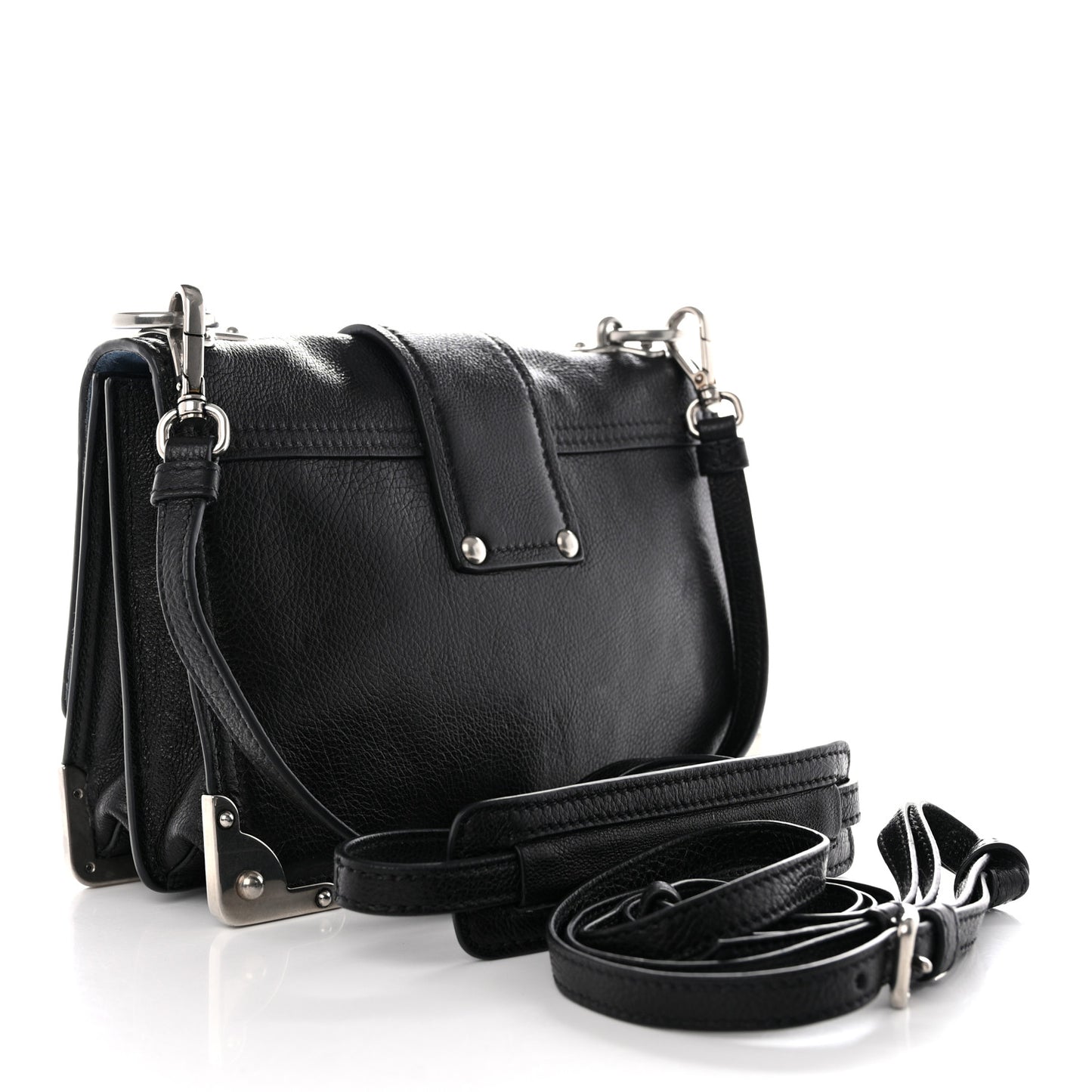 Glace Calf Large Soft Cahier Bag Black Astrale