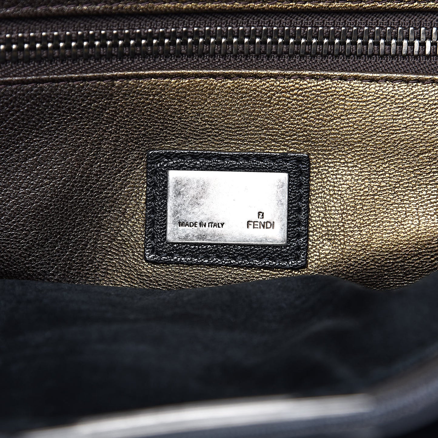 Goatskin Large Peekaboo Iconic Satchel Black