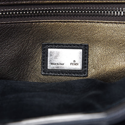 Fendi Goatskin Large Peekaboo Iconic Satchel Black 7 of 15
