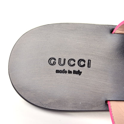 Gucci Calfskin GG Marmont Thong Sandals 38.5 Fuxia Fluo 9 of 9