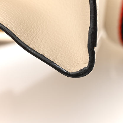 Gucci Grained Calfskin Web Stripe Butterfly Medium Totem Top Handle Bag White 12 of 13
