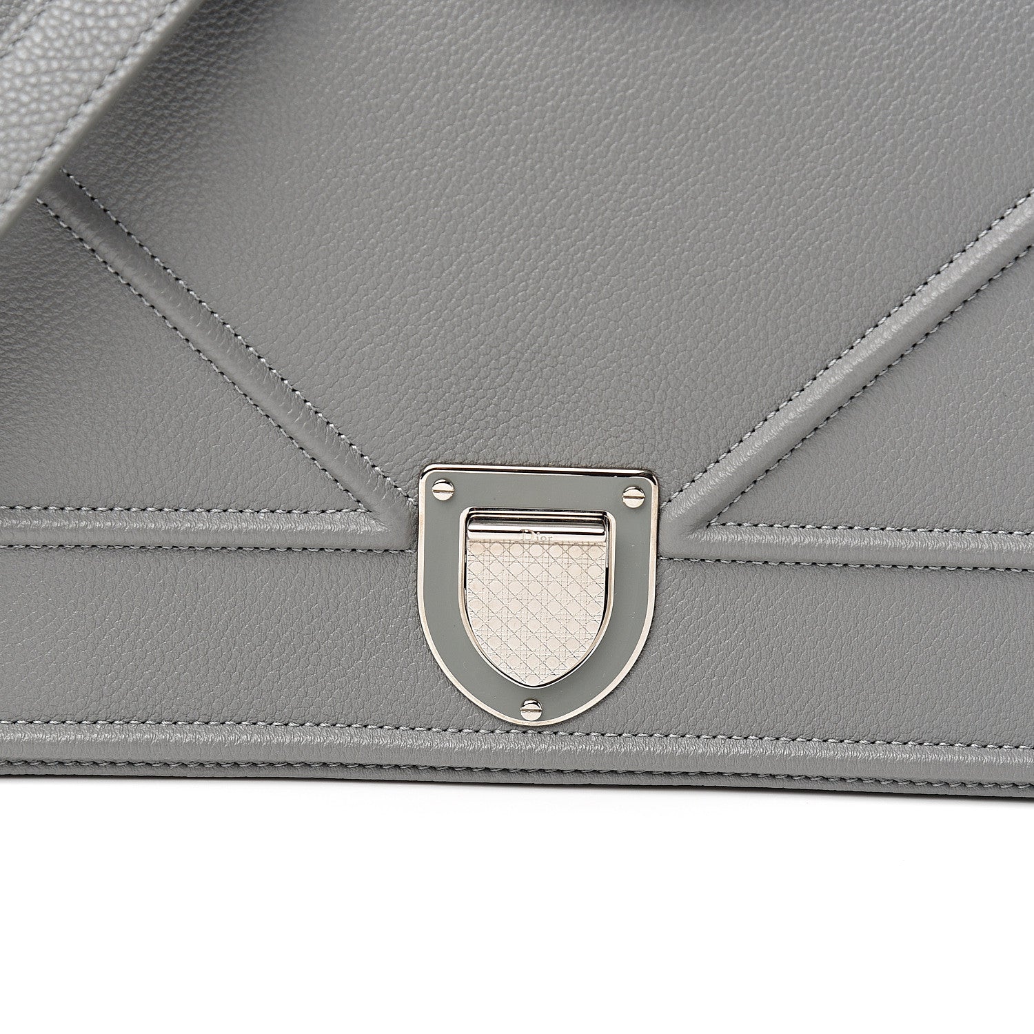 Christian Dior Grained Calfskin Medium Diorama Flap Bag Gris 9 of 10