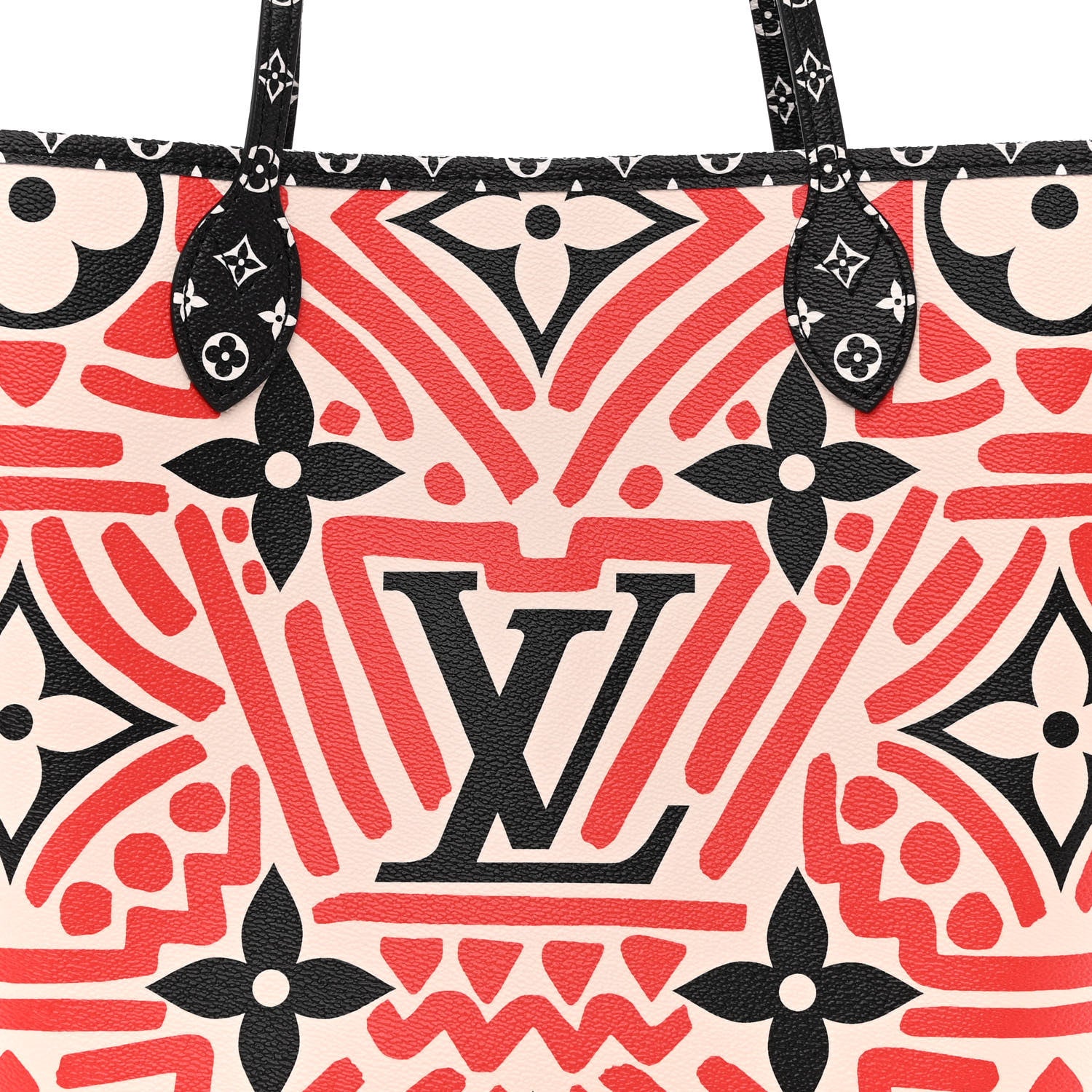 Louis Vuitton Monogram Giant Crafty Neverfull MM Creme Rouge Black 8 of 10