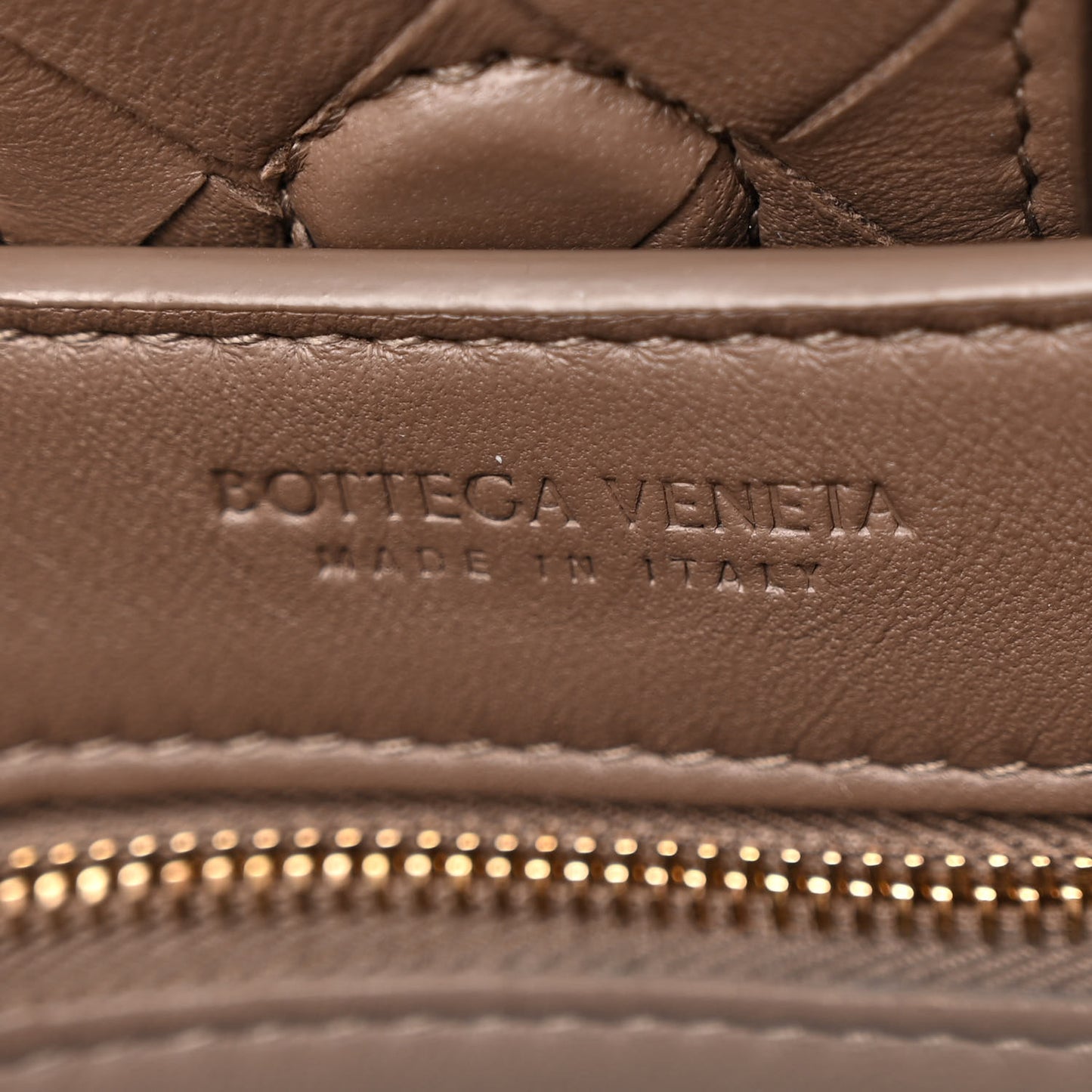 Nappa Intrecciato Small Andiamo Shoulder Bag Taupe Grey