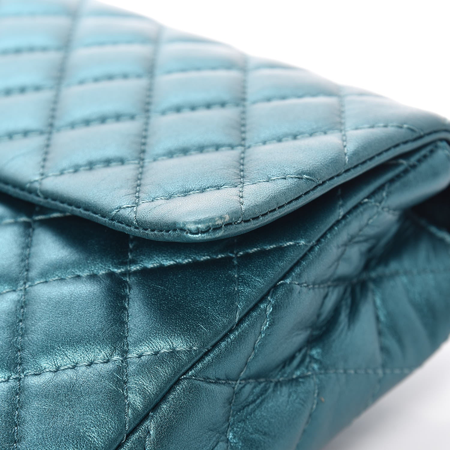 Chanel Metallic Calfskin Quilted Snake Chain 2.55 Reissue Flap Turquoise 11 of 15