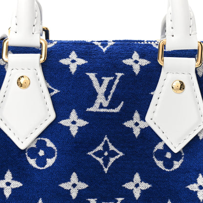 Louis Vuitton Jacquard Velvet Monogram LV Match Speedy Bandouliere 20 Blue 7 of 9