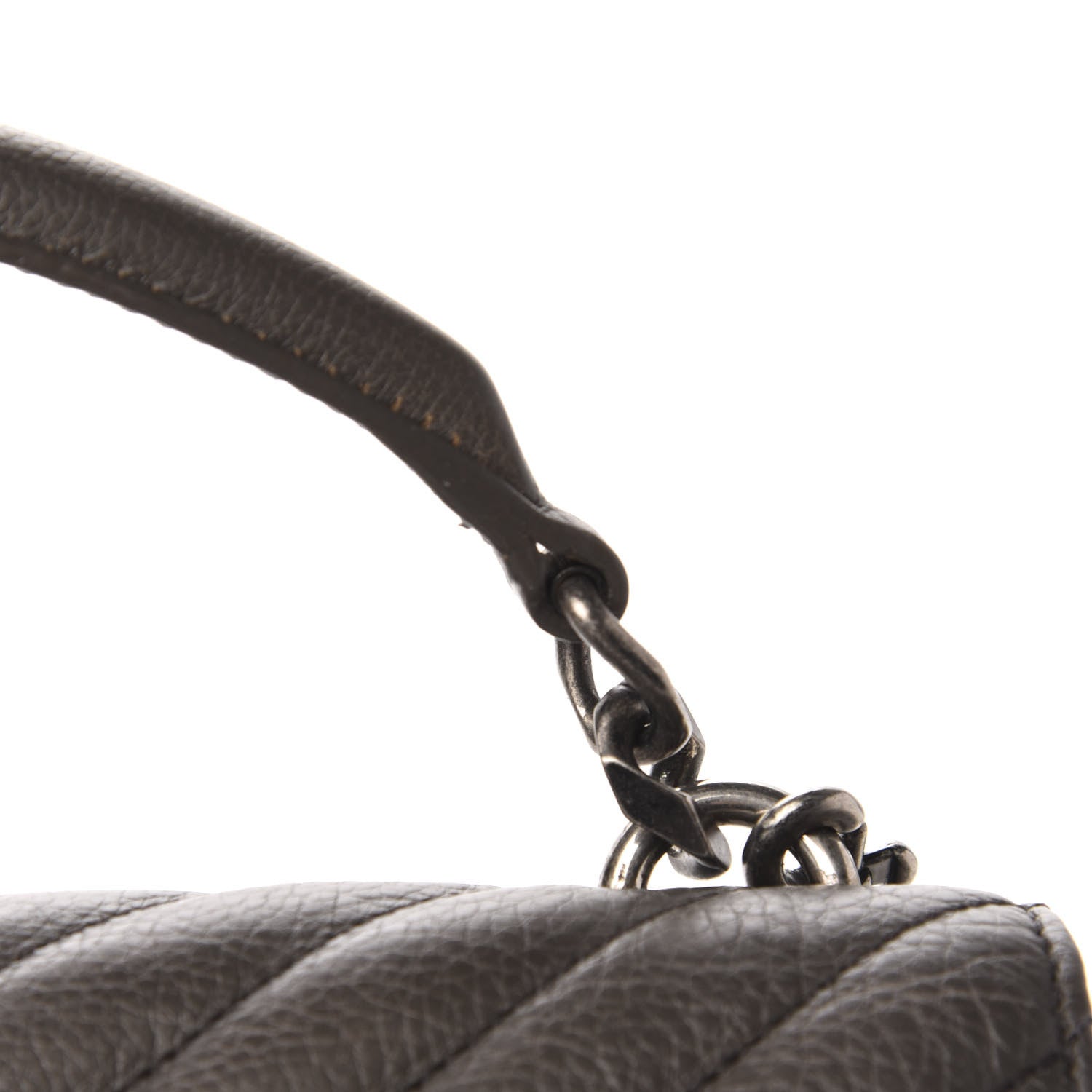 Saint Laurent Sheepskin Matelasse Chevron Monogram Medium College Bag Asphalt 14 of 17