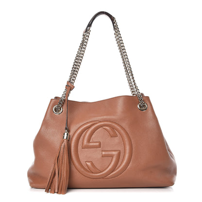Gucci Pebbled Calfskin Medium Soho Chain Shoulder Bag Dusty Blush 1 of 15