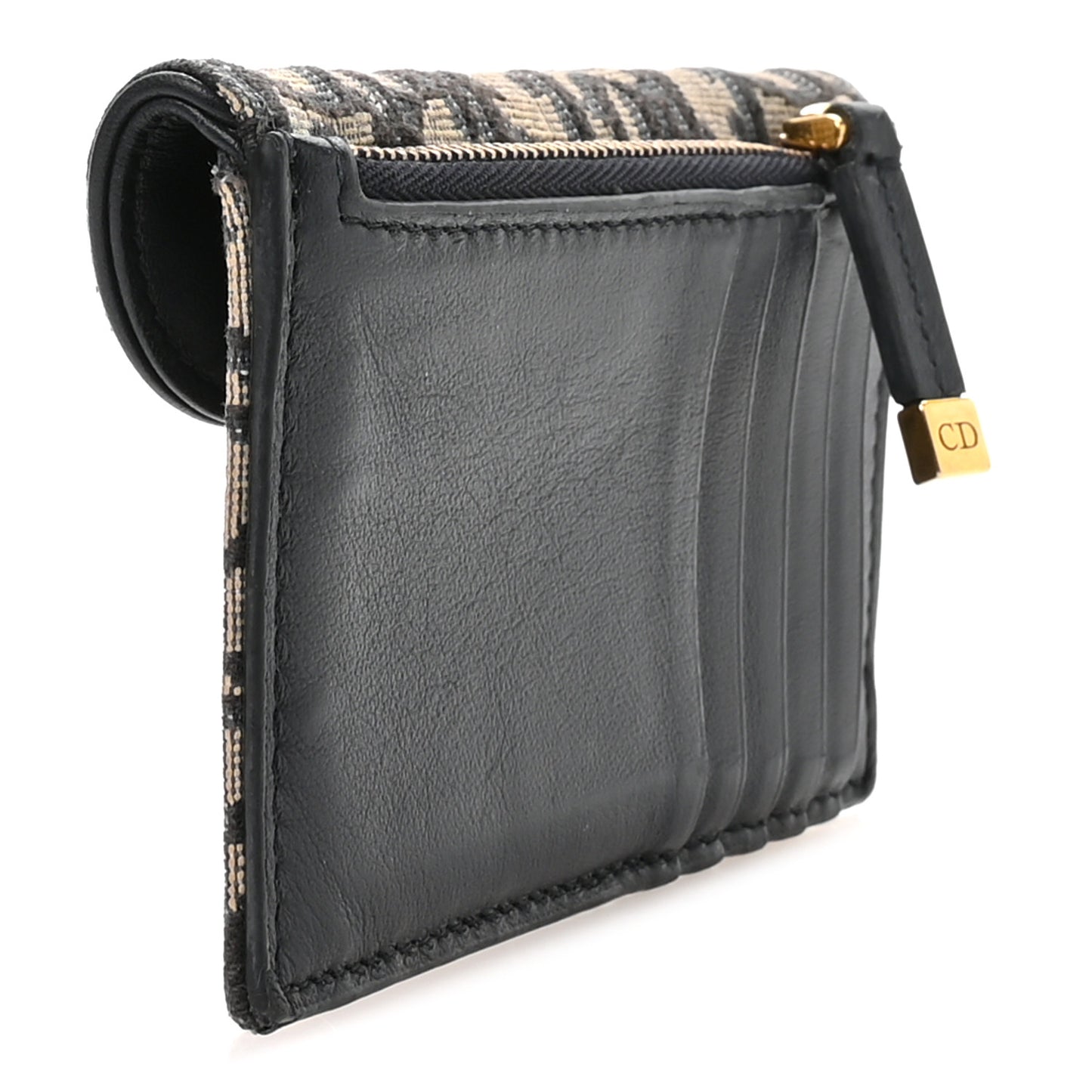 Oblique Saddle Cosmos Zipped Card Holder Blue