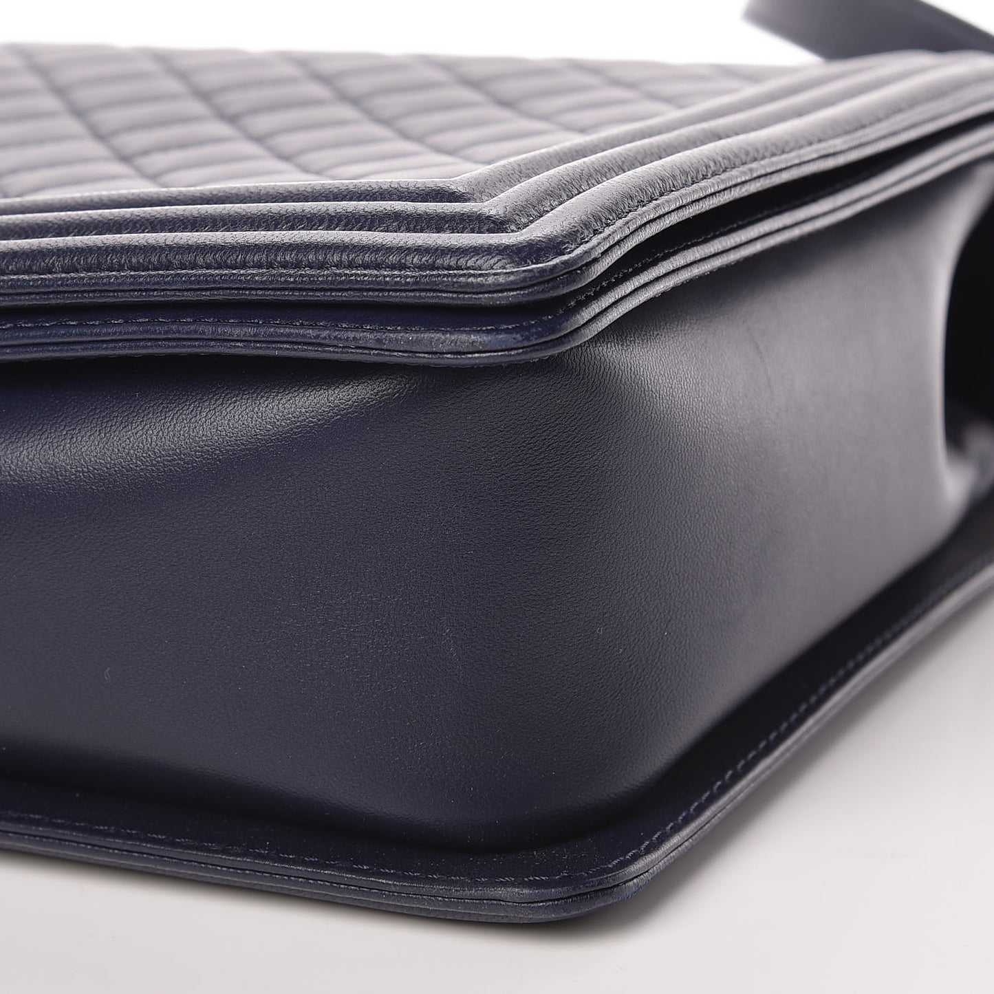 Lambskin Quilted Large Boy Flap Navy
