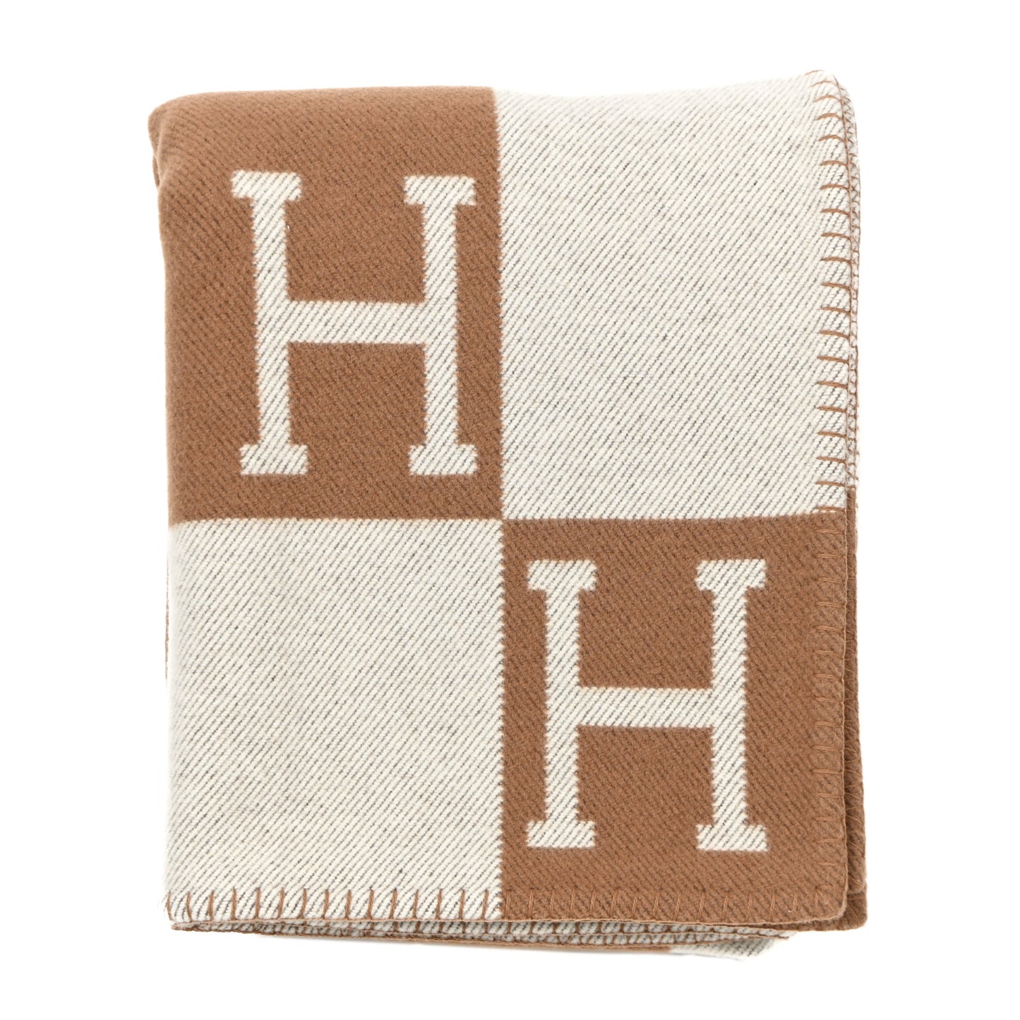 Wool Cashmere Avalon Blanket Ecru Camel