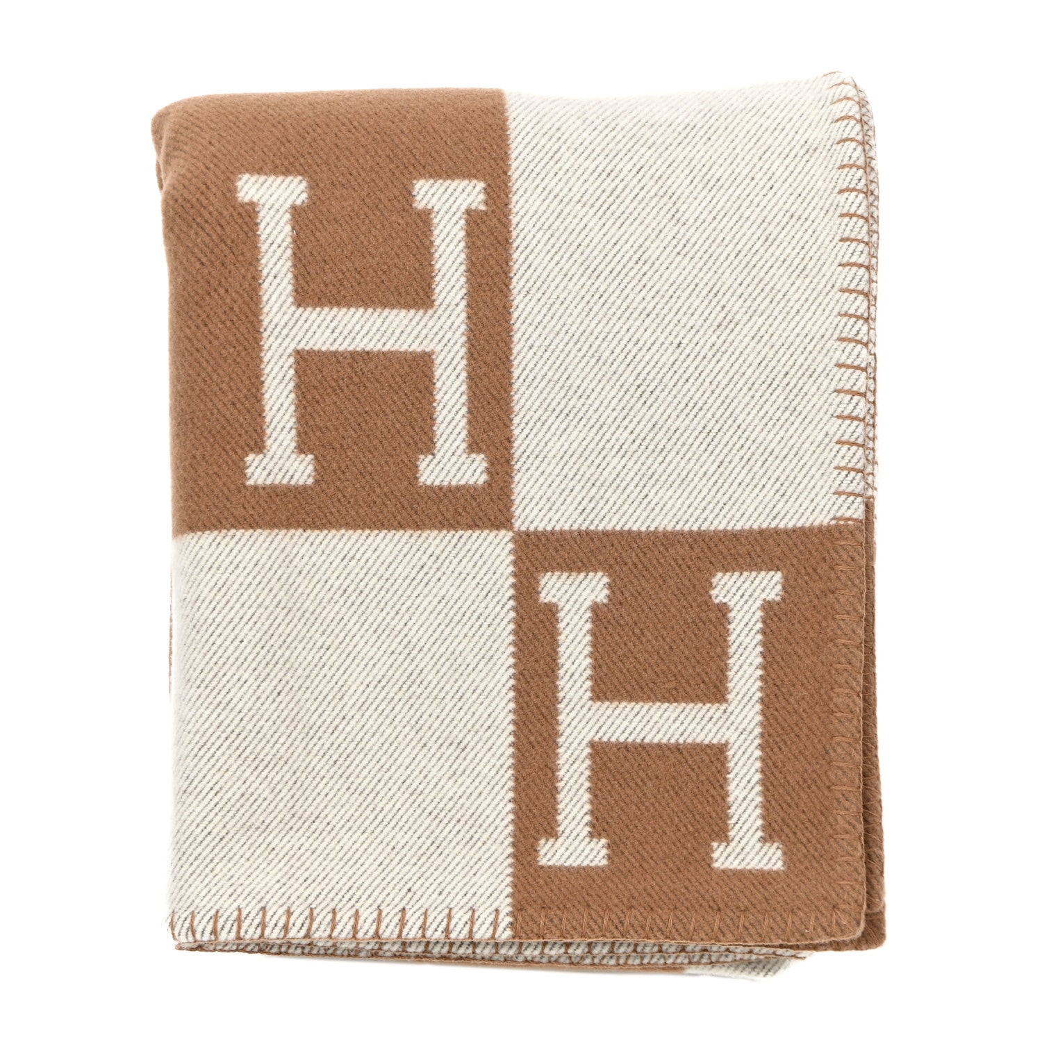 Hermes Wool Cashmere Avalon Blanket Ecru Camel 1 of 4