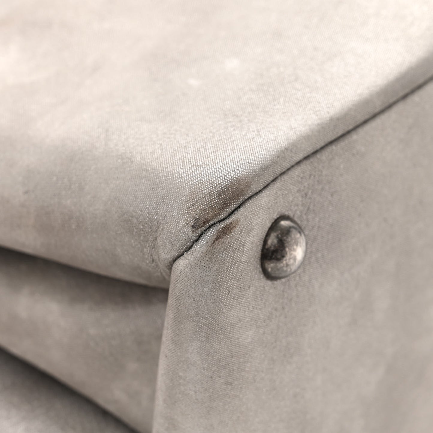 Iridescent Calfskin CC East West Shopping Tote Light Grey