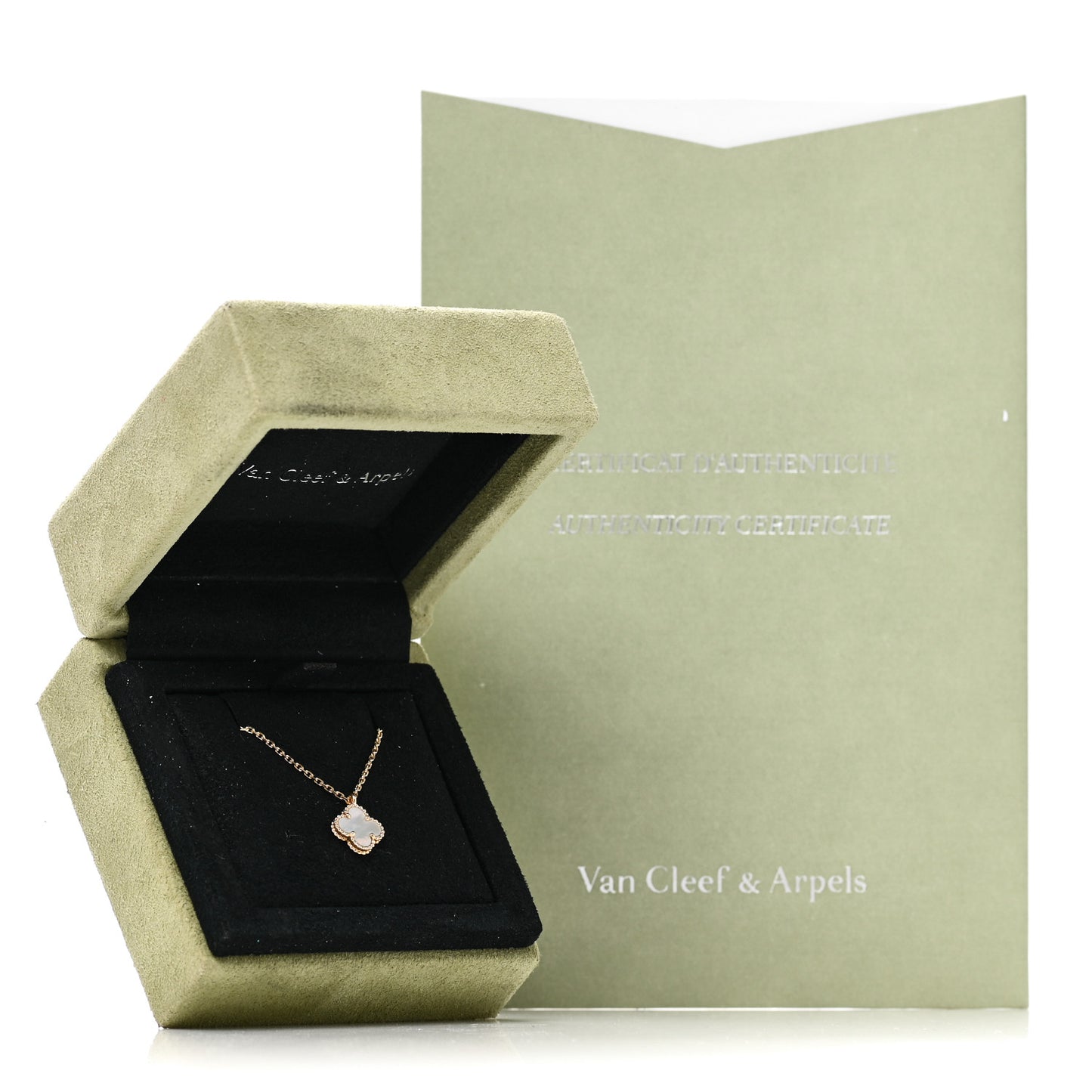 18K Yellow Gold Mother of Pearl Sweet Alhambra Pendant Necklace