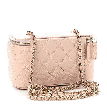 Chanel Caviar Quilted Small Vanity Case With Chain Light Beige 3 of 9