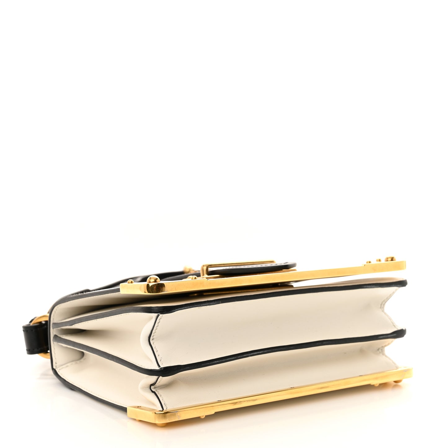 City Calfskin Saffiano Cahier Bag White Black
