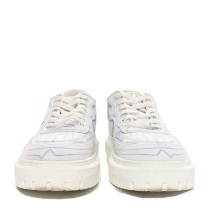 Christian Dior Technical Fabric Dior Addict Toile De Jouy Low Top Sneakers 37 White Blue 3 of 8