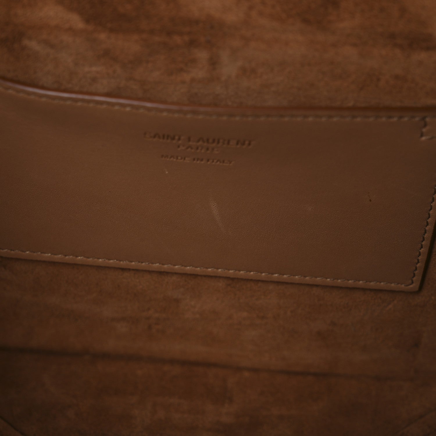Saint Laurent Calfskin Monogram Take Away Box Dusty Vintage Brown Gold 11 of 11