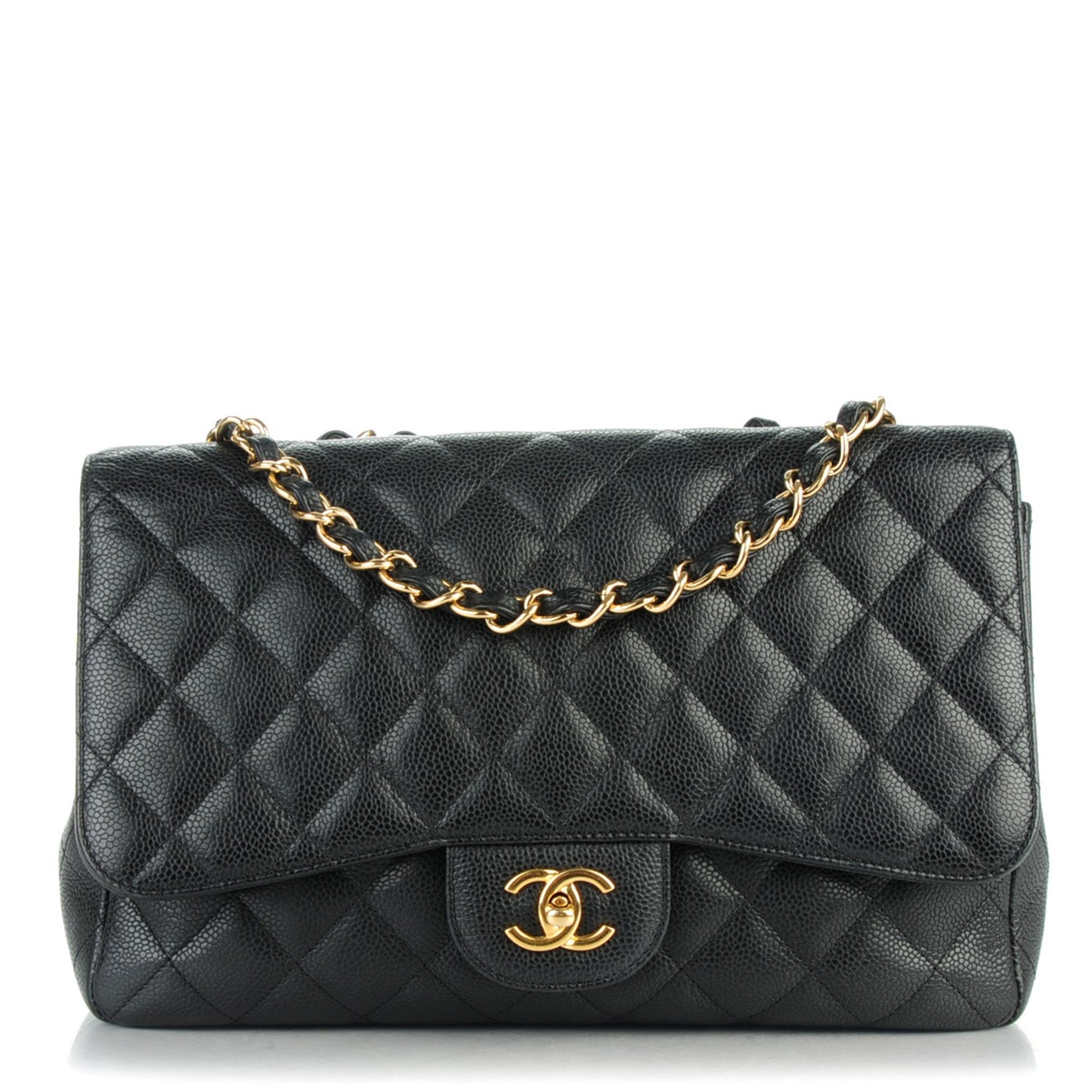 Caviar Quilted Jumbo Single Flap Black