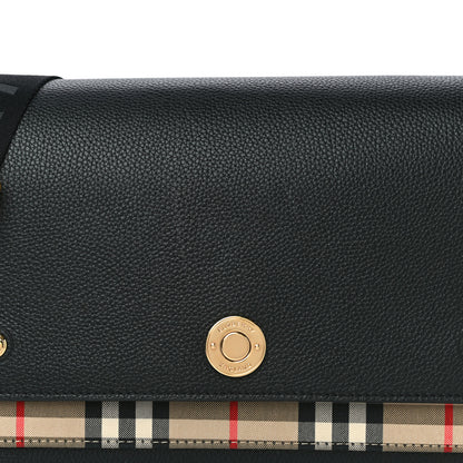 Burberry Grainy Calfskin Vintage Check Note Crossbody Bag Black 7 of 11