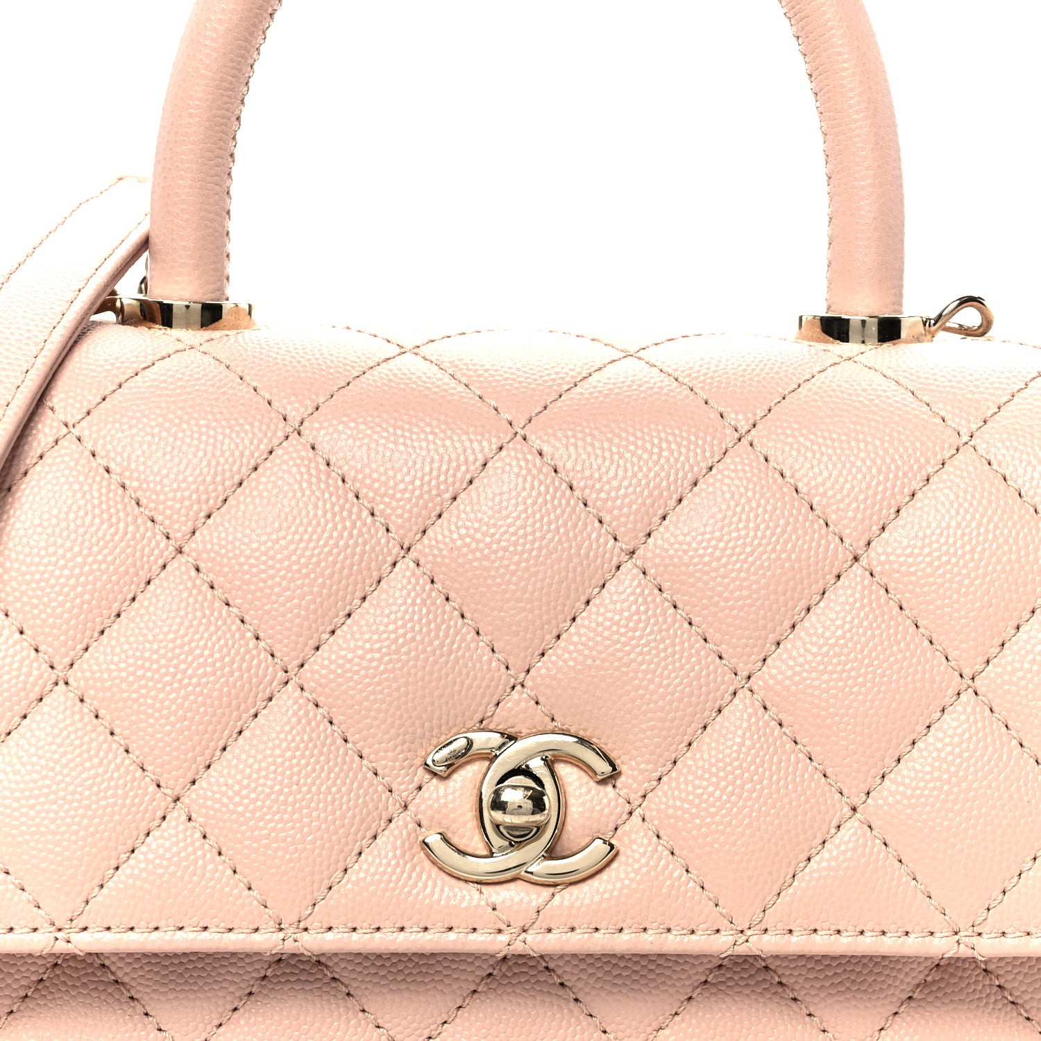 Chanel Caviar Quilted Mini Coco Handle Flap Light Pink 16 of 21